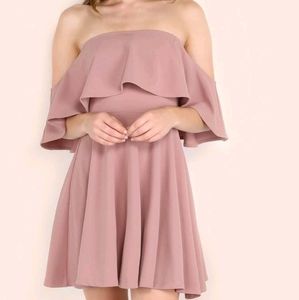SHEIN Flounce Bardot Skater Dress